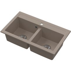 Ruvetti Doblo lavello in granito 75.6x44.7 cm beige 3001DO_BE_W