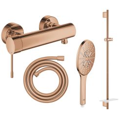 Set rubinetto per doccia Grohe Essence 33636DA1, asta doccia Grohe Rainshower 26603DA0, 26574DA0, 28388DA1