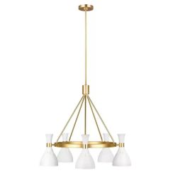Elstead Lighting Joan lampada sospesa 5x60 W bianco-ottone FE-JOAN5-MW