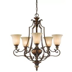 Elstead Lighting Kelham Hall lampada sospesa 5x60 W oro-marrone FE-KELHAM-HALL5-UPLT