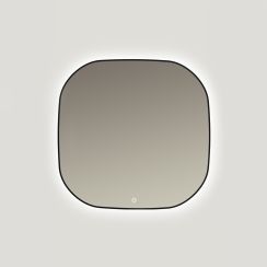 Ars Longa Nordic specchio 80x80 cm quadrata con illuminazione nero LED-NORDIC80-C