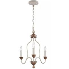 Elstead Lighting Hartsville lampada sospesa 3x40 W bianco-legno FE-HARTSVILLE3