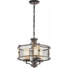 Elstead Lighting Ahrendale lampada sospesa 3x60 W marrone KL-AHRENDALE3