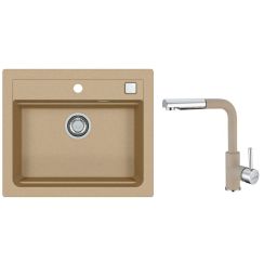 Set lavello in granito Alveus Atrox 1131994, rubinetto da cucina Alveus Siros 1129045