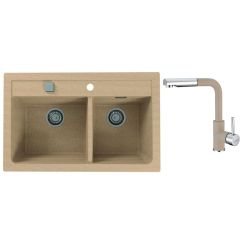 Set lavello in granito Alveus Atrox 1132000, rubinetto da cucina Alveus Siros 1129045