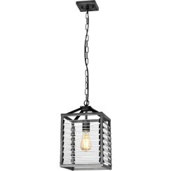 Elstead Lighting Louvre lampada sospesa 1x60 W grigio/cenere LOUVRE-1P