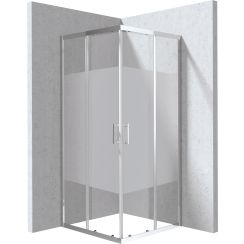 Deante Funkia Evo box doccia 90x90 cm quadrato cromo lucida/vetro con motivo KYC0E99P