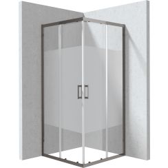 Deante Funkia Evo box doccia 90x90 cm quadrato grafite opaca/vetro con motivo KYC_DE99P