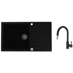 Set lavello in granito Alveus Cadit 1132031, rubinetto da cucina Alveus Delos 1129022