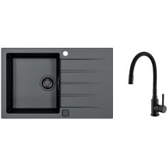 Set lavello in granito Alveus Cadit 1148159, rubinetto da cucina Alveus Flexa 1147056
