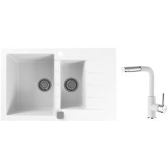 Set lavello in granito Alveus Cadit 1131357, rubinetto da cucina Alveus Siros 1129046