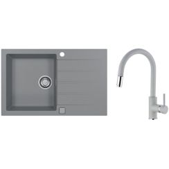 Set lavello in granito Alveus Cadit 1132025, rubinetto da cucina Alveus Delos 1129019