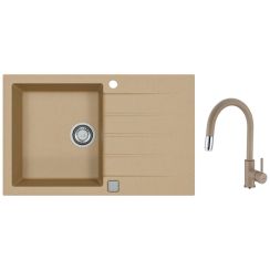 Set lavello in granito Alveus Cadit 1132024, rubinetto da cucina Alveus Delos 1129020