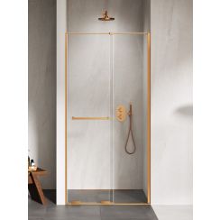 New Trendy Smart porta doccia 100 cm scorrevole rame spazzolata/vetro trasparente EXK-7652