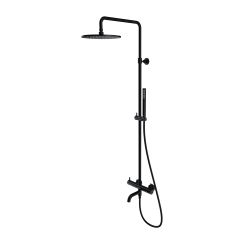 Omnires Y set per vasca e doccia a parete con soffione nero Y1234MBL