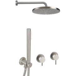 Paffoni Rubinetterie set doccia da incasso con soffione acciaio LIG010ST70