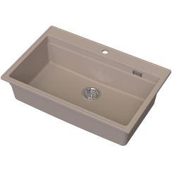 Ruvetti Absol 80 lavello in granito con inserto gocciolatoio 76x50 cm beige 3001AB_BE80_W
