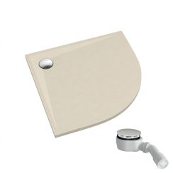 Schedpol Etrusco Cashmere Stone piatto doccia semicircolare con sifone 90x90 cm beige 3.464/PK/ST