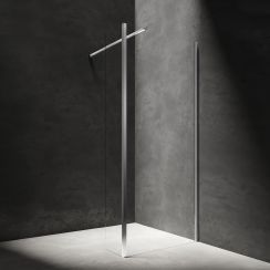 Omnires Marina box doccia walk-in 120x30 cm rettangolare cromo lucida/vetro trasparente MA1230CRTR