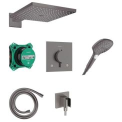 Hansgrohe Raindance E set doccia da incasso con termostato con soffione nero 24623340