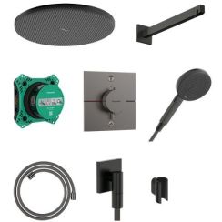 Hansgrohe Raindance Alive S set doccia da incasso con termostato con soffione nero 24630340
