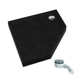 Schedpol Competia New Black Stone piatto doccia pentagonale 80x80 cm bianco 3.4697/C/ST