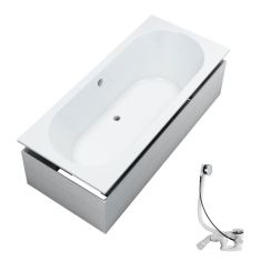 Schedpol Viona White Mat SET vasca da bagno con supporto 170x75 cm bianco 3.1565/B/MG