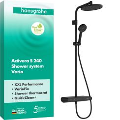 Hansgrohe Activera S set doccia a parete con termostato con soffione nero 28638670