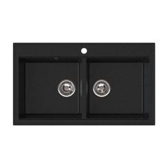 Ferro Stampo lavello in granito 86x50 cm grigio/grafite/inox DRGS2/50/86BA