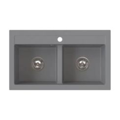 Ferro Stampo lavello in granito 75x45 cm grigio/grafite/inox DRGS2/45/75GA