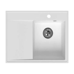 Ferro Stampo lavello in granito 60x50 cm bianco DRGS-R/50/60WH