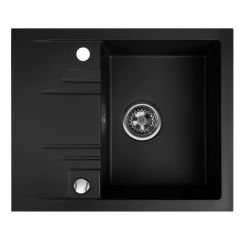 Ferro Mezzo II lavello in granito 58x58 cm nero DRGM48-58BM