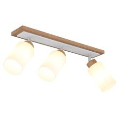 Globo Lighting Rowena lampada da soffitto 3x60 W bianco-legno 15977-3
