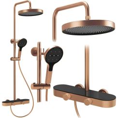 Rea Cris set doccia a parete con soffione rame REA-P0362