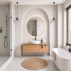 Baltica Design Aluma specchio 50x50 cm rotonda con illuminazione oro 5904107933788