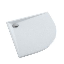 Schedpol Etrusco Grooved White Stone piatto doccia semicircolare 80x80 cm bianco 3.463/B/GR