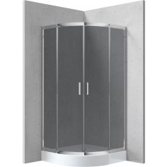 Deante Funkia box doccia con piatto doccia 80x80 cm semicircolare cromo lucida/vetro grigio KYPZ452K