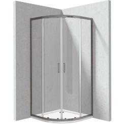 Deante Funkia Evo box doccia con piatto doccia 90x90 cm semicircolare grafite opaca/vetro trasparente KYPPD099P