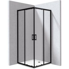 Deante Funkia Evo box doccia con piatto doccia 80x80 cm quadrato nero opaca/vetro trasparente KYCPN088P
