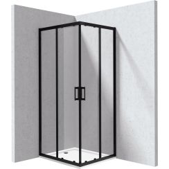 Deante Funkia Evo box doccia con piatto doccia 90x80 cm rettangolare nero opaca/vetro trasparente KYCPN089P
