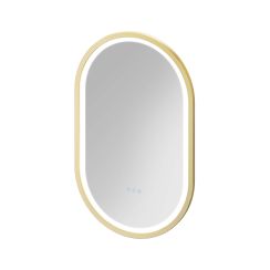 Cersanit Crea II specchio 50x80 cm ovale con illuminazione con tappetino riscaldante oro S1058–035