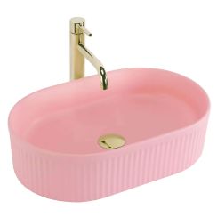 Rea Vanda lavabo 49x31 cm ovale da appoggio rosa opaca REA-U6376