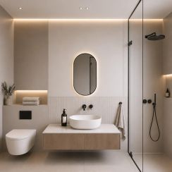 Baltica Design Aluma specchio 50x70 cm ovale con illuminazione nero 5904107934372
