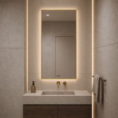 Baltica Design Aluma specchio 50x70 cm rettangolare con illuminazione oro 5904107934204