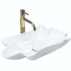 Rea Infinity lavabo con tappo 62x33 cm da appoggio bianco lucida REA-U3607