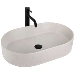 Rea Nadia lavabo 61x38.5 cm ovale da appoggio marrone/beige opaca REA-U7341