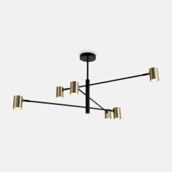 Zuma Line Pedro lampada da soffitto 6x5 W nero-oro PEN4104-6GD+BK
