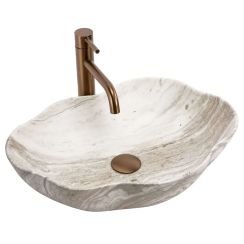 Rea Pearl lavabo 50.5x38 cm da appoggio marrone/beige opaca REA-U0618