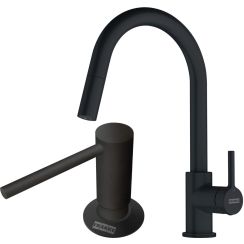 Set rubinetto da cucina Franke Lina 115.0626.053, dispenser di liquidi Franke Comfort 112.0753.277