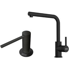 Set rubinetto da cucina Franke Lina 115.0712.435, dispenser di liquidi Franke Comfort 112.0753.277